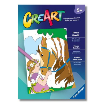 gioco creativo ravensburger libro da colorare teneri cavalli multicolore