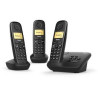 telefono fisso gigaset a270a trio analagico/dect 80 voci nero 3pz