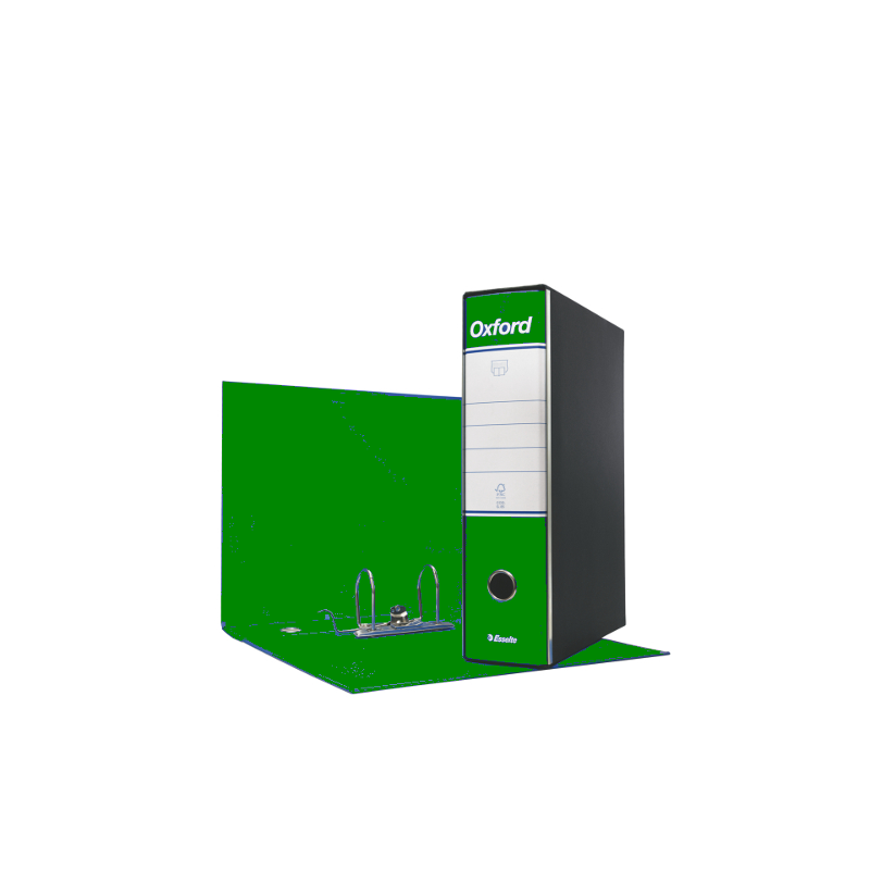 Registratore a leva esselte oxford g85 verde dorso 8cm formato protocollo