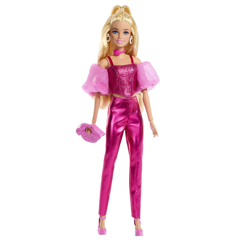 bambola alla moda mattel barbie jfp40 deluxe style in un abito rosa