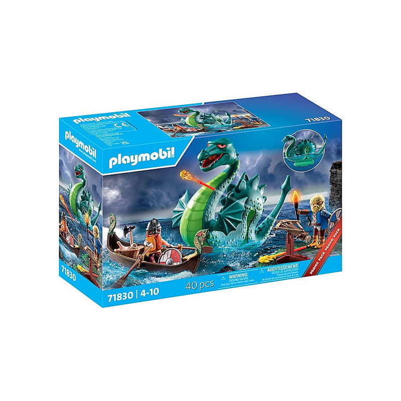 set da gioco playmobil 71830 vichingo con mostro marino multicolore