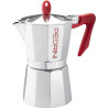caffettiera pedrini da 6 tazze con manico rosso/grigio [9084-0]