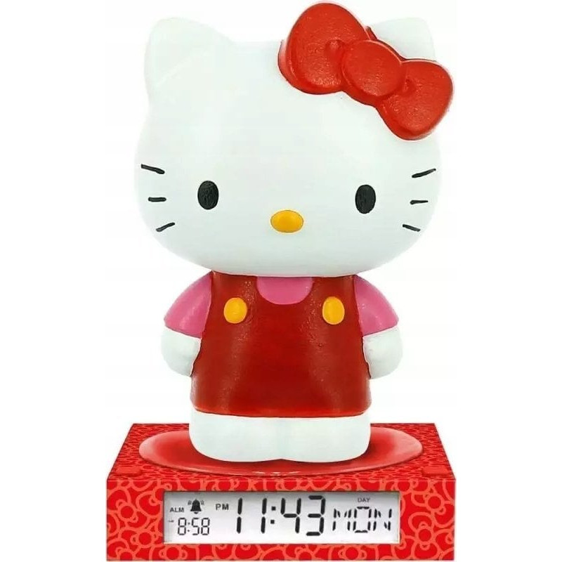 lampada sveglia 3d kids euroswan hello kitty rosso/bianco [jykeso0d1091578]
