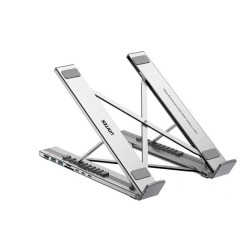 supporto notebook unitek per laptop con docking station argento [d1137agy01]