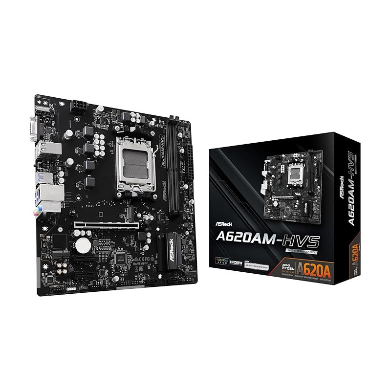 scheda madre amd asrock a620am-hvs am5 microatx 2x ddr5 nero