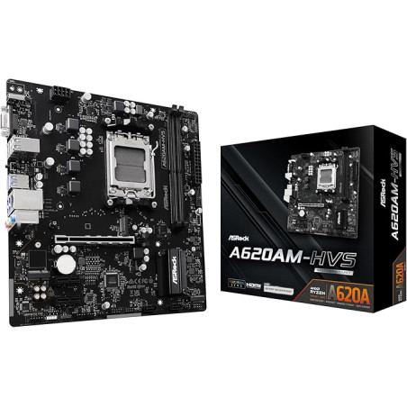 scheda madre amd asrock a620am-hvs am5 microatx 2x ddr5 nero