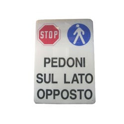 cartello pedoni lato opposto 48x 68 plastica [targotimbri ]
