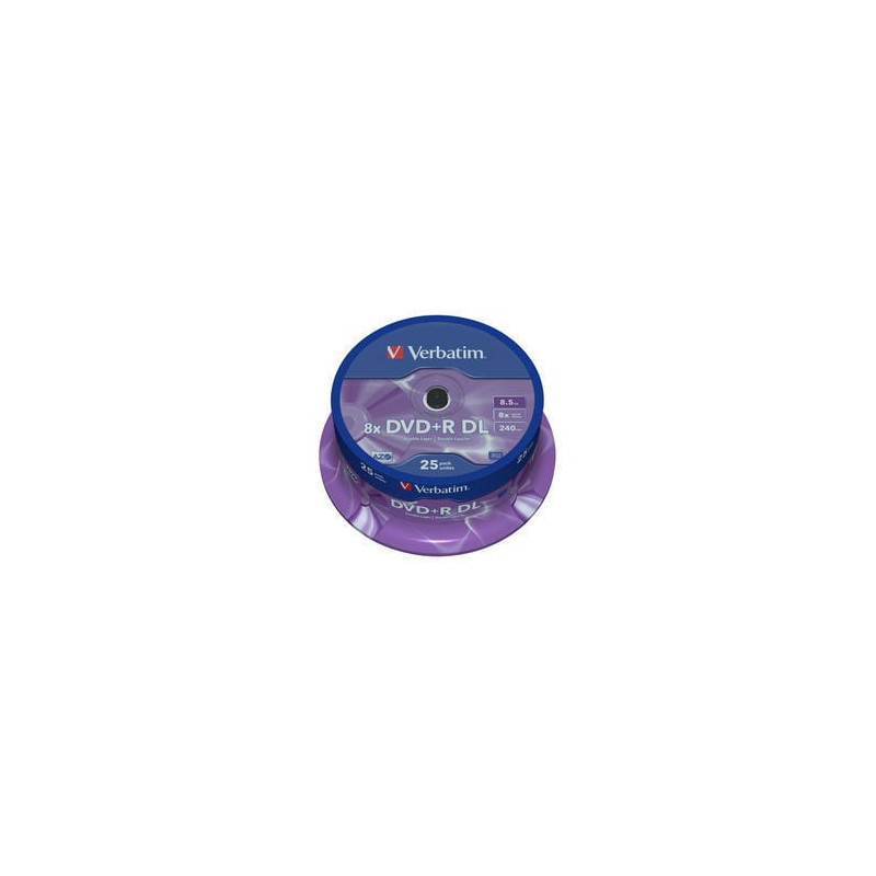 confezione dvd+r verbatim 8,5gb 25pcs pack double 8x spindel [43757]