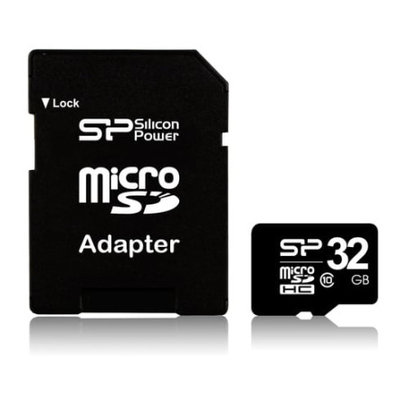 32gb scheda microsd silicon power classe 10 + adattatore [sp032gbsth010v10-sp]