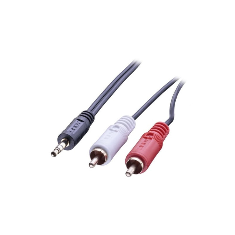 cavo audio lindy stereo rca 3,5mm/3m 2xrca/3,5mm m/m vergoldet [35682]