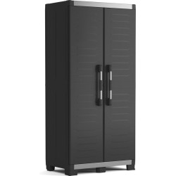 armadio keter plastica 2porte 3scafali nero [9971000]