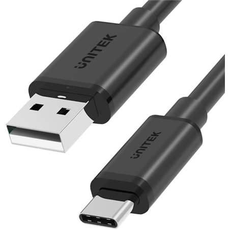 cavo usb unitek usb-a usb-c 25cm [y-c480bk]