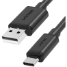 cavo usb unitek usb-a usb-c 25cm [y-c480bk]