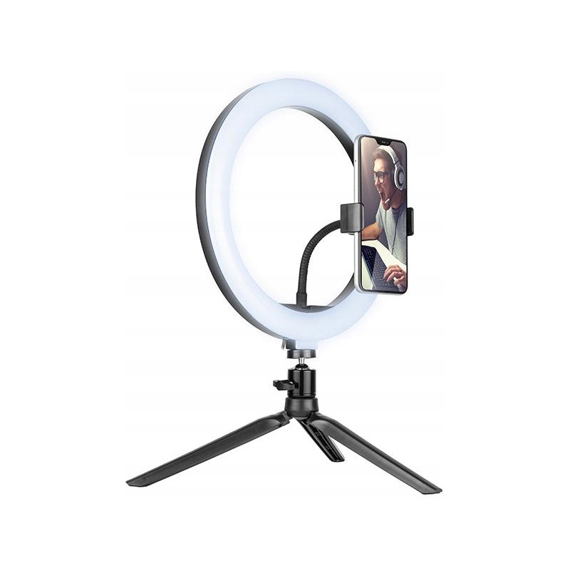 set lampada ad anello con treppiede tracer 26cm