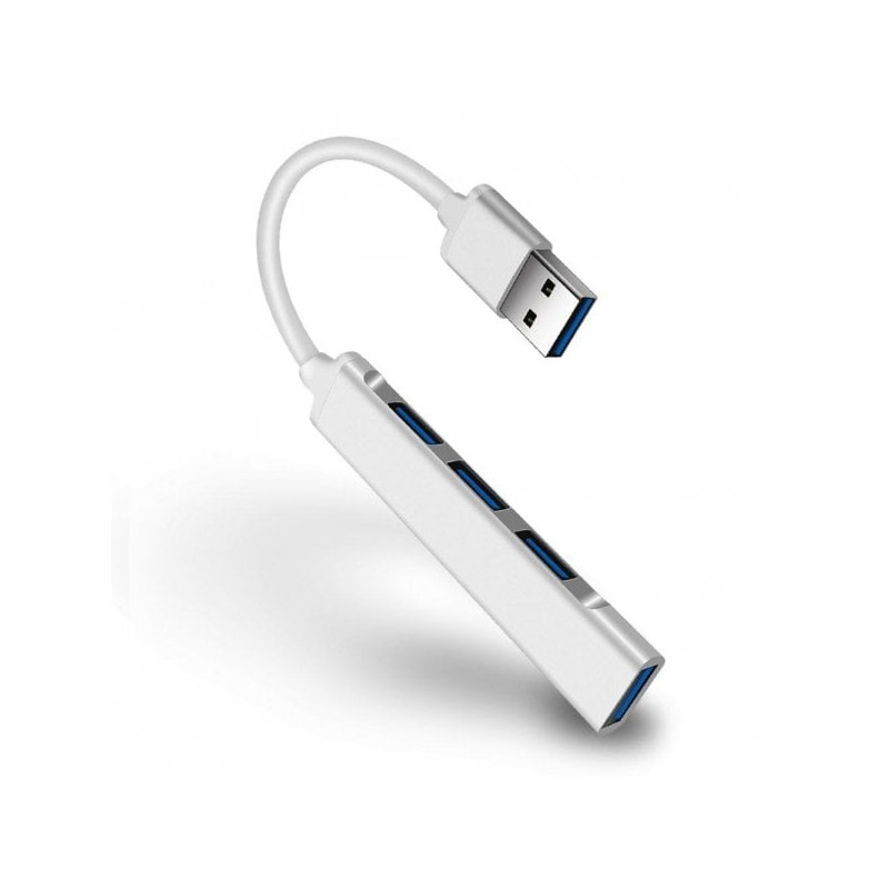 hub usb ibox 4 porte usb 3.0 + 3x usb 2.0 slim argento [iuh3fas]