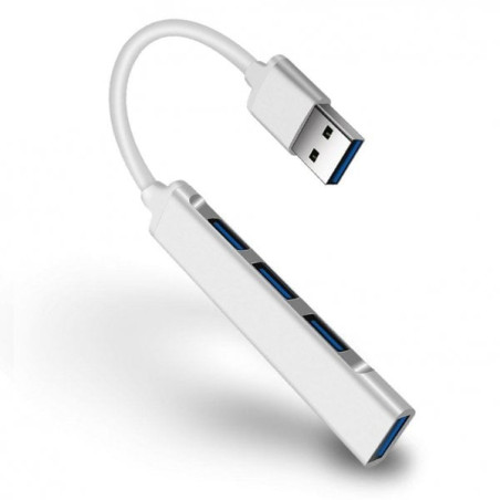 hub usb ibox 4 porte usb 3.0 + 3x usb 2.0 slim argento [iuh3fas]