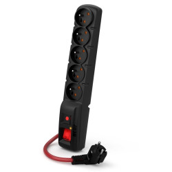 multipresa acar f5 5m 16a nero/rosso [w2291]