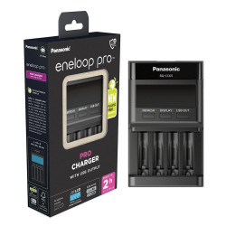 caricabatterie panasonic eneloop pro bqcc65e per 4 batterie nimh