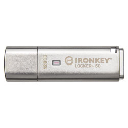 pen drive 128gb kingston ironkey locker+ 50 usb 3.2 argento [iklp50/128gb]
