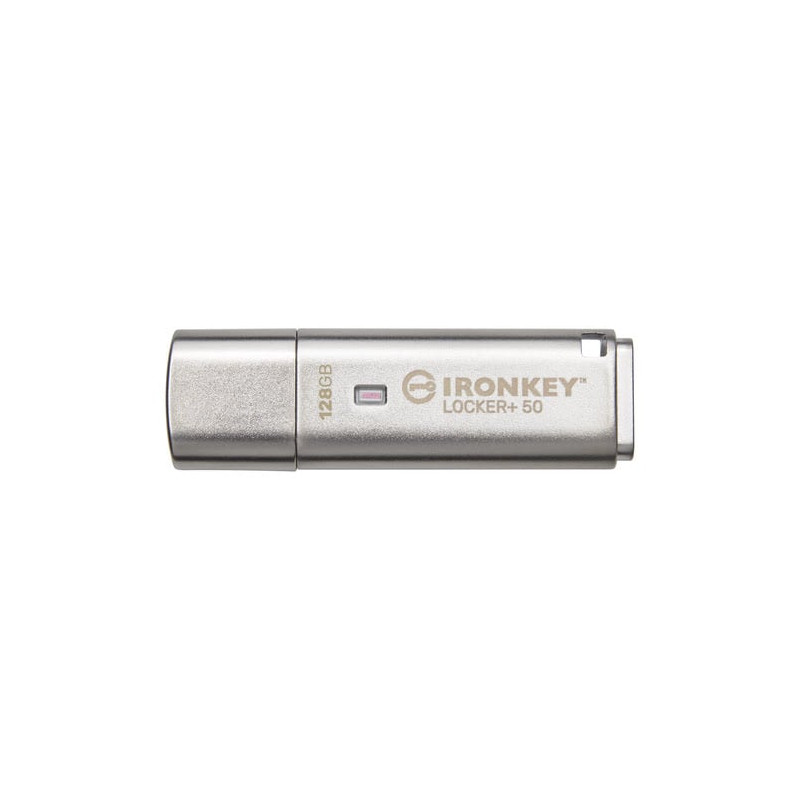 pen drive 128gb kingston ironkey locker+ 50 usb 3.2 argento [iklp50/128gb]