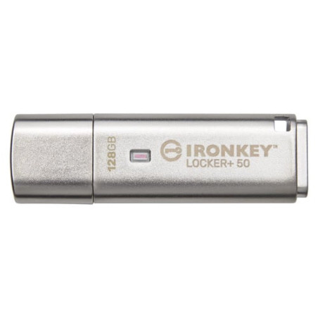 pen drive 128gb kingston ironkey locker+ 50 usb 3.2 argento [iklp50/128gb]