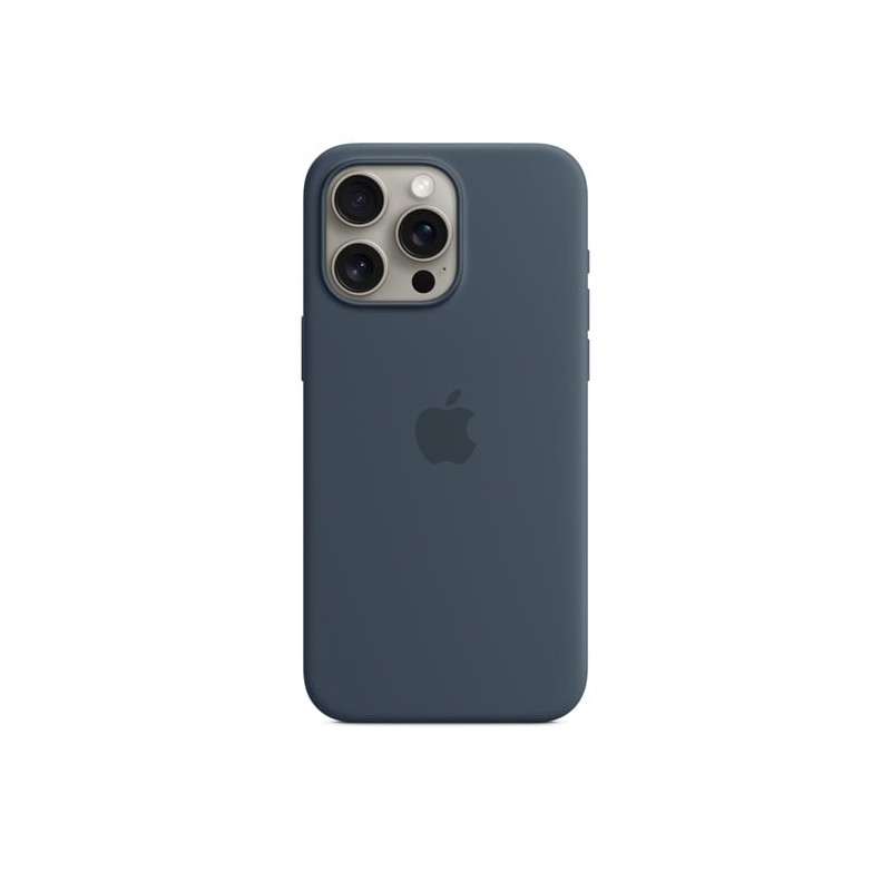custodia apple magsafe in silicone per iphone 15 pro max blu tempesta