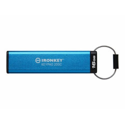pen drive 16gb kingston ironkey keypad 200 usb tipo c 3.2 gen1 blu
