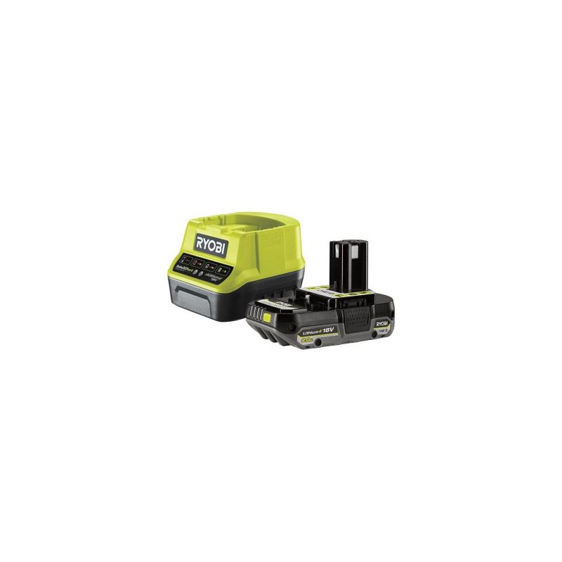 batterie ryobi rc18120-120c one+ 18v 2ah + caricabatterie verde