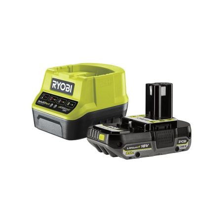 batterie ryobi rc18120-120c one+ 18v 2ah + caricabatterie verde