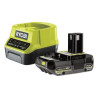 batterie ryobi rc18120-120c one+ 18v 2ah + caricabatterie verde