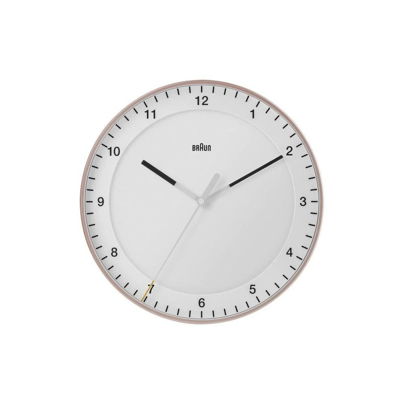 orologio analogico braun bc 17 pw dcf da parete quarzo rosa/bianco