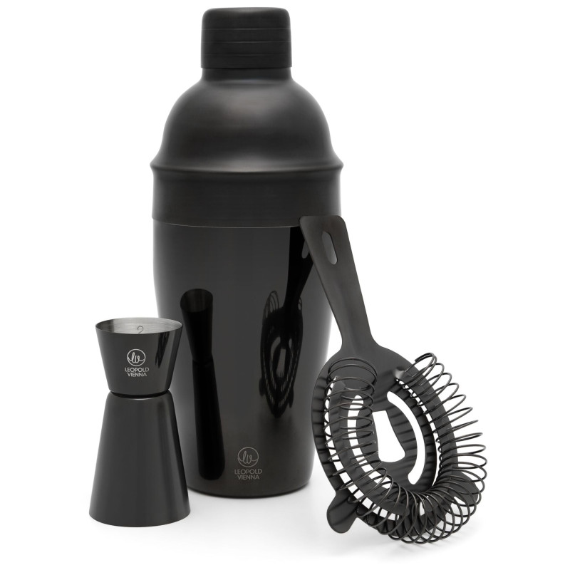 set da cocktail leopold vienna acolon 500ml nero opaco 3pz [lv233026]