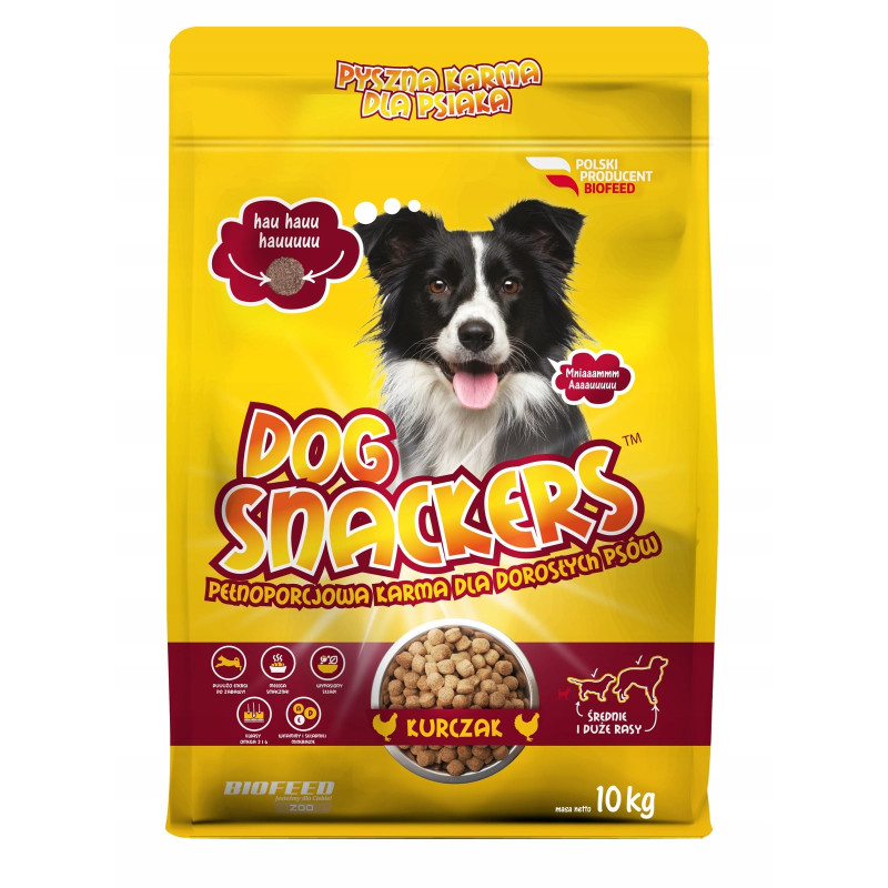 mangime secco per cani biofeed snackers adult pollo 10kg