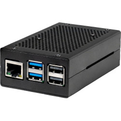 custodia joy-it in alluminio per raspberry pi 5 nero [rb-alucasep5-01b]