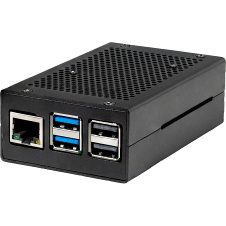 custodia joy-it in alluminio per raspberry pi 5 nero [rb-alucasep5-01b]