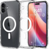 custodia spigen ultra hybrid magsafe per apple iphone 16 plus nero/trasparente