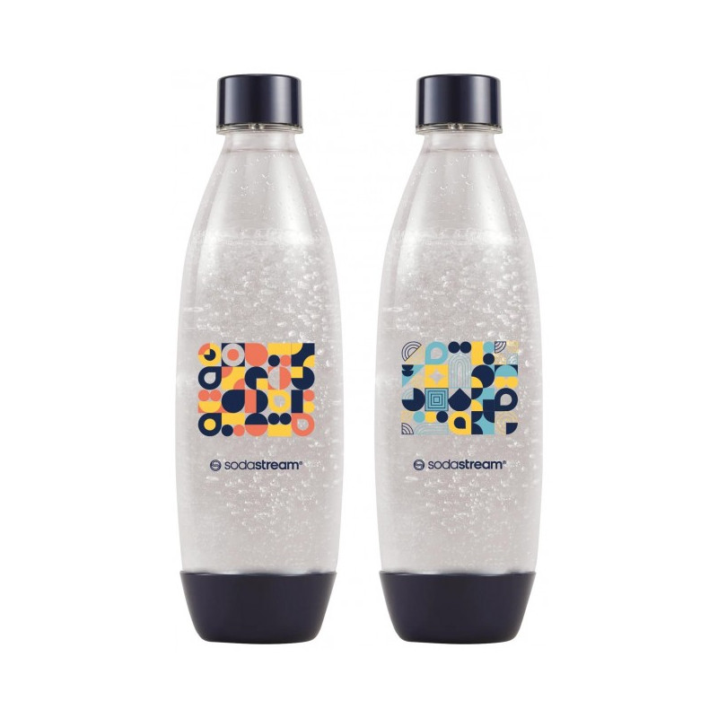 set bottiglie sodastream fuse bubble mosaic 1l blu 2pz [fuse bm]