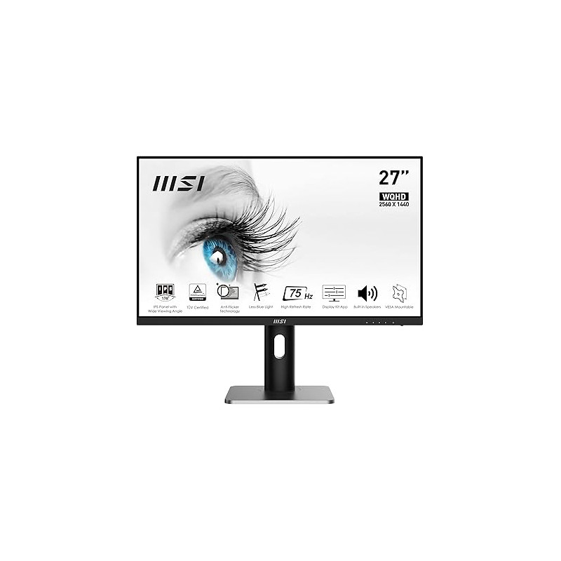 monitor led 27'' msi pro mp273qp e2 wide quad hd 2560x1440p/1ms/classe