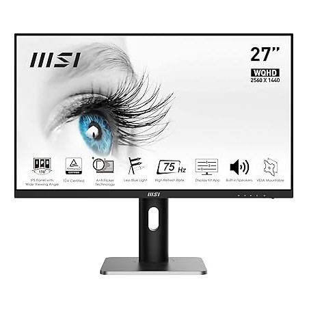 monitor led 27'' msi pro mp273qp e2 wide quad hd 2560x1440p/1ms/classe