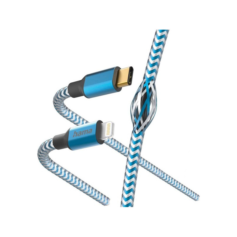 cavo hama reflective usb tipo-c 1.5m blu [akhamtu00201561]