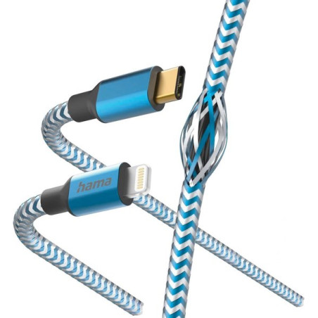 cavo hama reflective usb tipo-c 1.5m blu [akhamtu00201561]