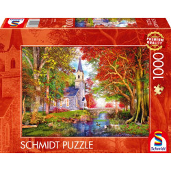 puzzle schmidt spiele 59788 cappella in autunno 1000pz multicolore