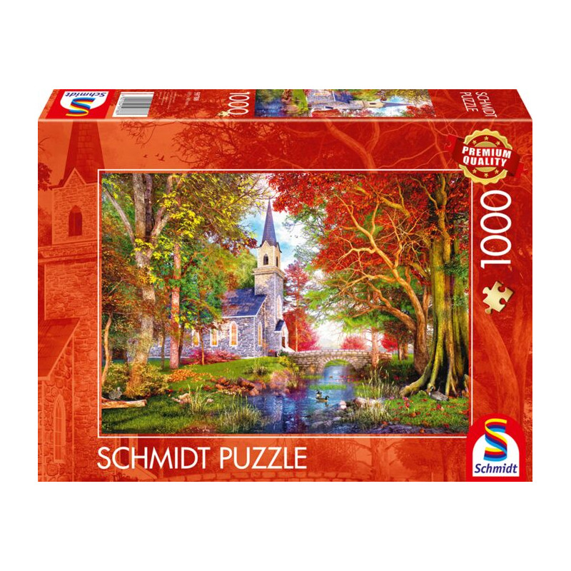 puzzle schmidt spiele 59788 cappella in autunno 1000pz multicolore