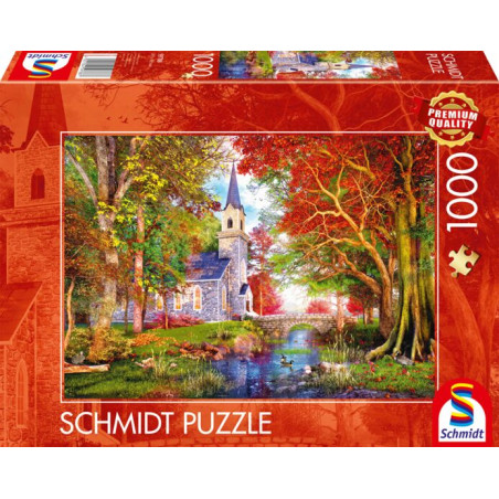 puzzle schmidt spiele 59788 cappella in autunno 1000pz multicolore
