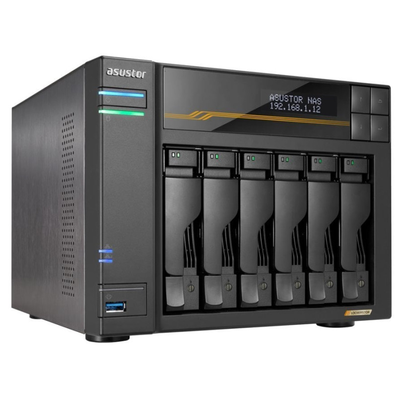 nas 16gb asustor lockerstor 6 gen3 as6806t 2.3ghz nero [90-as6806t00-mf30]