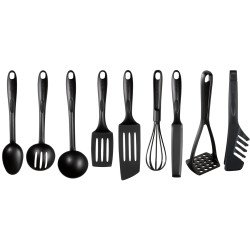 set utensili tefal k001s925 da cucina nero 9pz [k001s925]