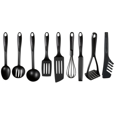 set utensili tefal k001s925 da cucina nero 9pz [k001s925]