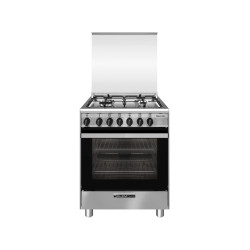 cucina a gas glem con 4 zone 60x60 acciaio inox [sa664mi6]