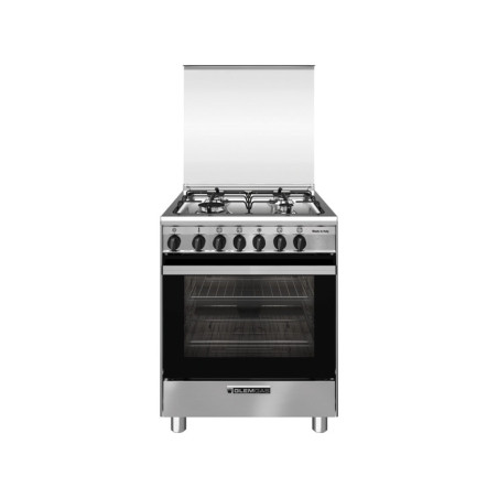 cucina a gas glem con 4 zone 60x60 acciaio inox [sa664mi6]