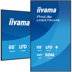 monitor digital signage led 65" iiyama prolite 4k ultra hd 3840x2160p